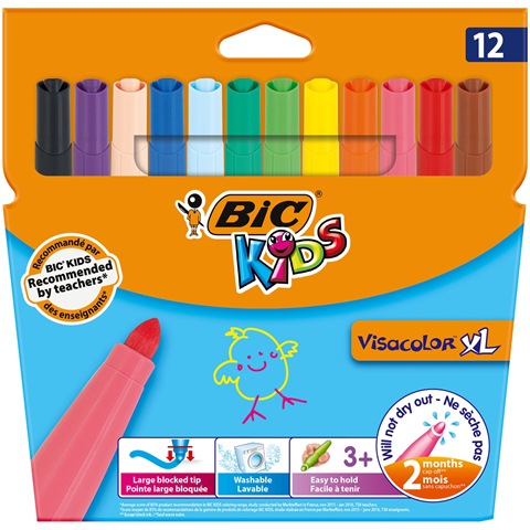 Boîte de 12 feutres colorés Bic Kids — nauticamilanonline