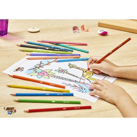 BIC Kit Rentrée des Classes Lot de 66 pièces - 18 Feutres de Coloriage Kids 18 Crayons de Couleur Kids 8 Crayons à Papier avec Gomme 20 Cristal Original
