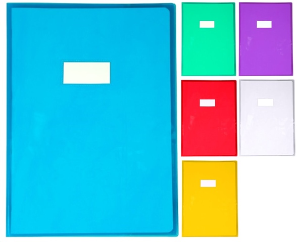 Protège-cahier format A4 21x29,7 avec porte étiquette - incolore